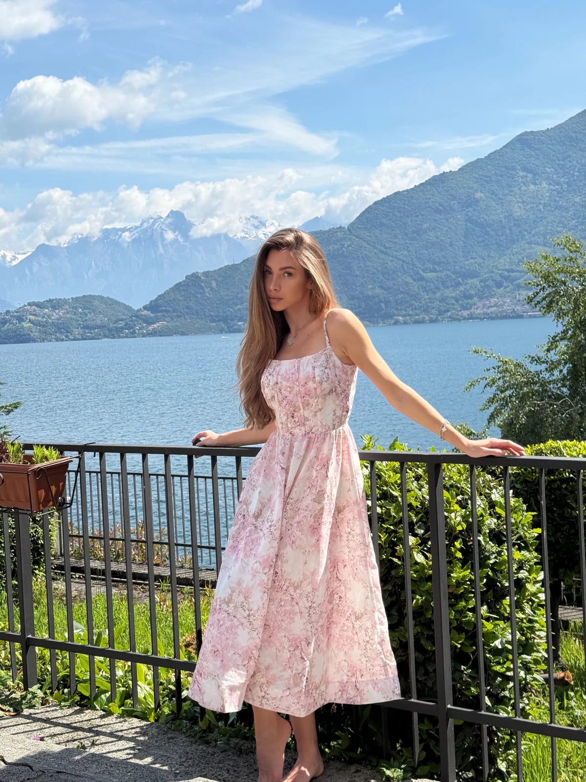 CELESTIA Dress in Powder Print